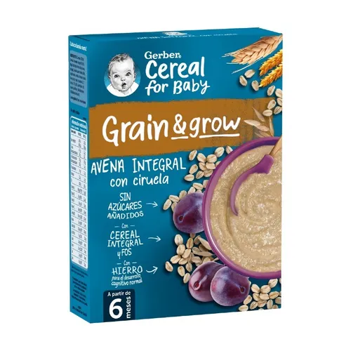 gerber papilla avena integral con ciruela 250 g