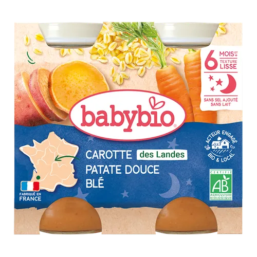 BABYBIO Mrkva, sladké zemiaky a pšenica