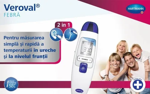 Termometru cu infrarosu Veroval pentru ureche si frunte, Hartmann