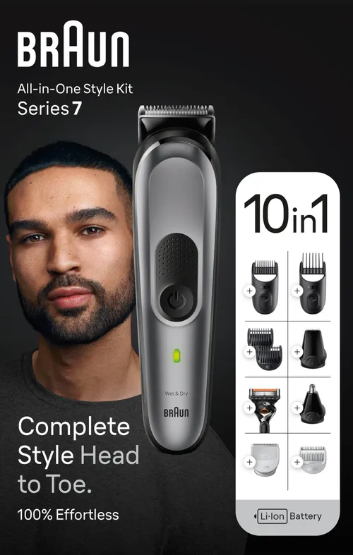 Braun All-In-One Series 7 MGK7420, 10 v 1 Súprava Na Bradu, Vlasy, Pánske Holenie A Mnoho Ďalšieho