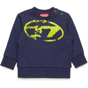 Diesel - Sweat-shirt avec logo Oval D effet vieilli - Pull Cotton - Mixte - Bleu 6-9