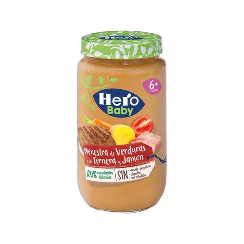 hero baby potito menestra de verduras con ternera y jamón 235g