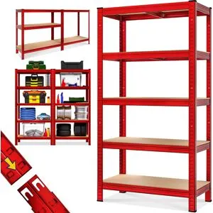 monzana® Schwerlastregal Rot 180x90x40cm 875kg
