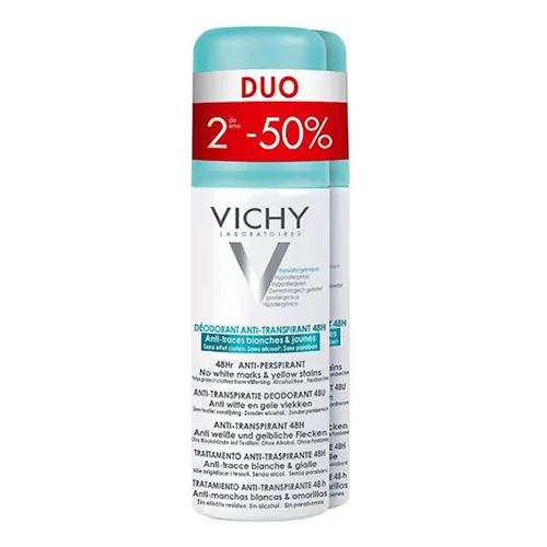 Vichy Deo Anti Witte &amp; Gele Vlekken 48u Duo 2e -50%  2x125ml
