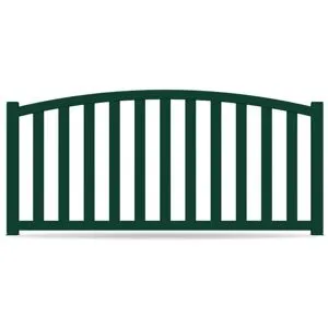 Gardengate Zaun, Aluminium, Moosgrün RAL 6005, Modell Allschwil, flexible Befestigungssysteme, Zaunelement individuell konfigurierbar