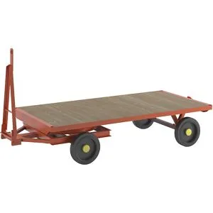 kaiserkraft Reboque, direção por travessa giratória de 2 rodas, capacidade de carga 2 t, superfície de carga 2,5 x 1,25 m, rodas em borracha maciça