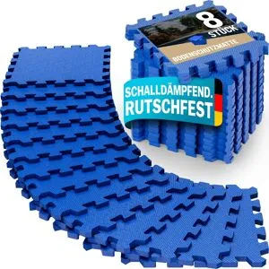 monzana® Bodenschutz-/Puzzlematten 8-tlg Blau 180x90x1cm