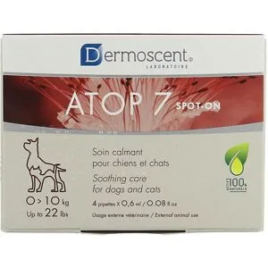 Dermoscent Atop 7 Spoton Chien Chat 1-10kg 4x0,6ml