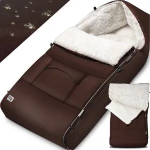 monzana® Babyfußsack Braun gefüttert Kinderwagen geeignet