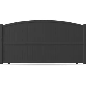 Gardengate Gartentor Einfahrt, Schiebetor, Modell Ostermundigen, Aluminium, Anthrazit, flexible Befestigungssysteme, individuell konfigurierbar