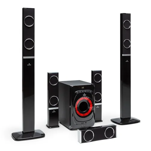 Auna Sistema de altavoces Areal 825 5.1 200 W RMS BT USB SD AUX Mando a distancia