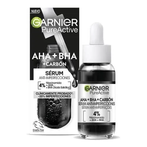 Mejor Dto! Pure Active AHA + BHA + Carbón 30 ml Sérum Facial Anti Imperfecciones