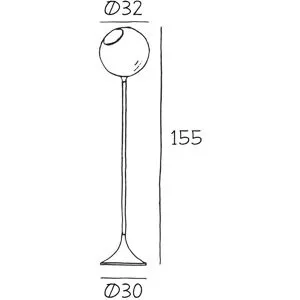 DESIGN BY US Ballroom golvlampa, bärnsten, glas, munblåst, dimbar