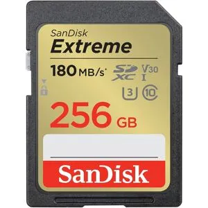 SanDisk SDXC Extreme 256GB UHS-I Class 10 U3 V30 180MB/s