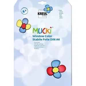 Kreul Kinder MUCKI Window Color stabile Folie, DIN A4, 3 Blatt