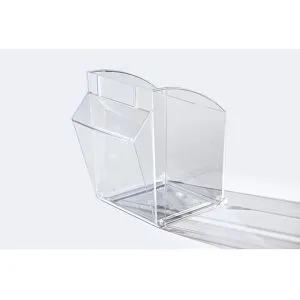 kaiserkraft Caixa articulada em Styrolux®, CxLxA 101 x 97 x 108 mm, embalagem de 18 unid., transparente