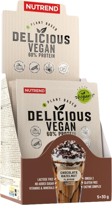 5x Nutrend Delicious Vegan Protein 30 g chocolate-hazelnut
