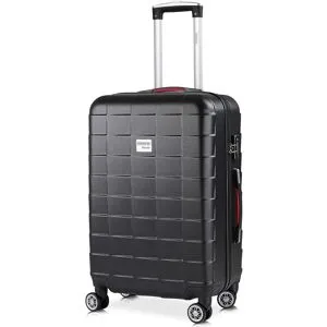 monzana® Hartschalenkoffer L Rollen 360º Reisekoffer 80L Schwarz ABS