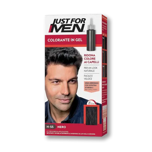 Šampón na zakrytie sivých vlasov farba plná čierna Just for men H55 Real Black
