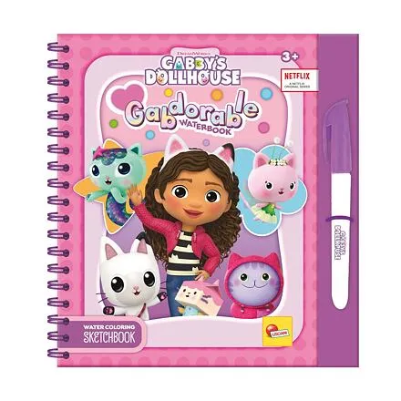 Lisciani Gabby´s Dollhouse Vodná kniha maľovanie vodou - ružová