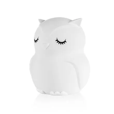 Zopa Silikónová nočná LED lampička s hudbou veľkosti L Sova