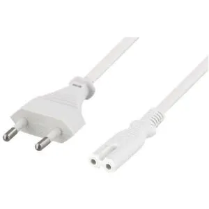 hbb Strömkabel apparatkontakt C7 vit 1 meter Vit
