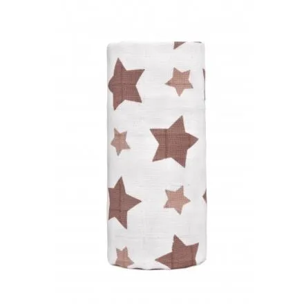 T-TOMI BIO Veľká bambusová osuška, beige stars / béžové hviezdičky