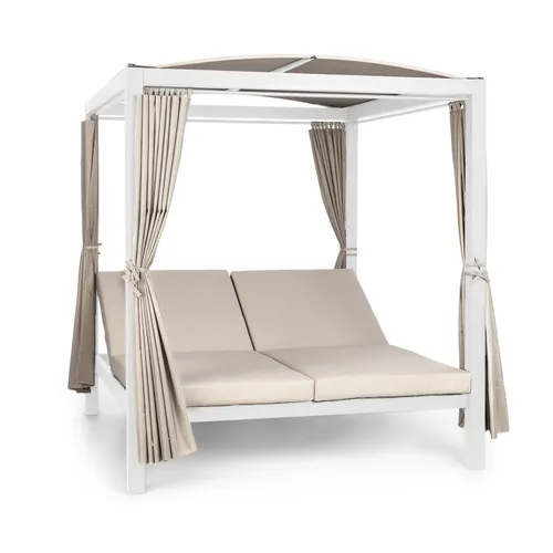 Blumfeldt Cama solar XL Hermitage Double 2 Pers Cortinas con marco de acero