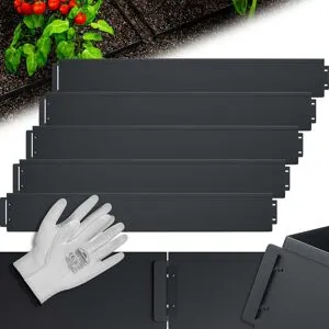 Gardebruk® Beeteinfassung 20er-Set Schwarz Metall 20mx14cm