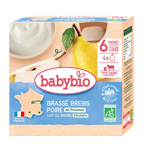 BABYBIO Desiata z ovčieho mlieka hruška (4x 85 g)
