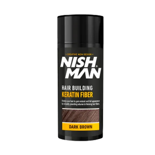 Keratínové vlákno na stavbu vlasov tmavohnedá Nishman Hair Building Keratin Fiber Dark Brown 21g