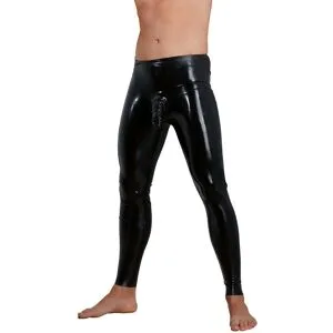 Late X Leggings mit Hülle für Penis und Hoden, Latex M