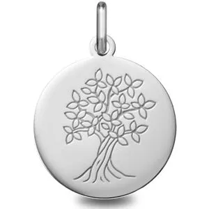 Orféva Médaille Arbre de Vie tronc torsadé en or blanc 18 carats
