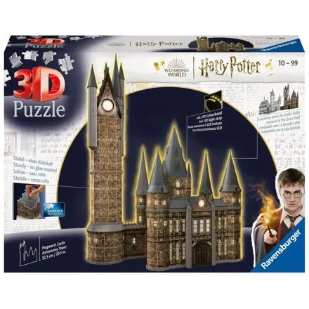 Ravensburger Harry Potter: Rokfortský hrad - Astronomická veža (Nočná edícia) 3D Puzzle 540 dielikov