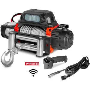 Treuil électrique 12V 5443 kg câble 26m acier télécommande sans fil MW Tools SEL550012