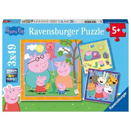 Ravensburger Prasiatko Peppa Puzzle 3x49 dielikov