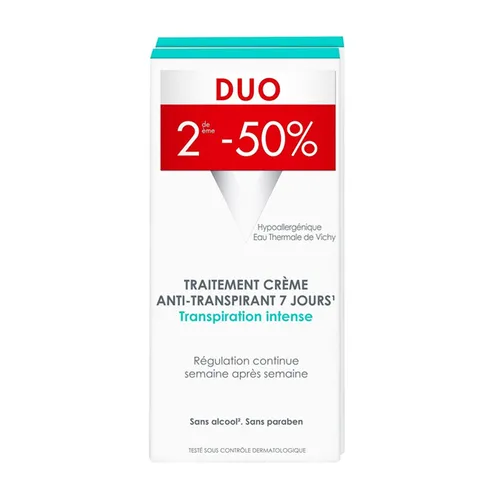 Vichy Deodorant Crème Intense Transpiratie 7 Dagen Promo Duo 2de -50% 2x30ml