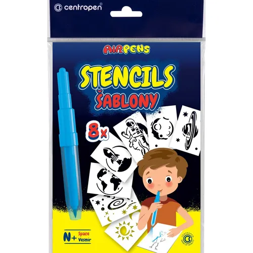 Centropen Šablóna k fúkacím fixkám sada N – vesmír