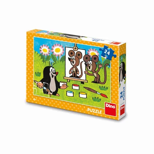 Dino Krtko maliarom 24 dielikov Puzzle