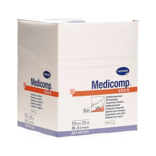 Comprese sterile Medicomp Extra, 7.5 cm x 7.5 cm, 25 bucati, Hartmann