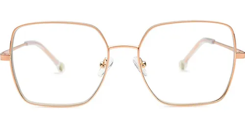 Lentiamo Leonie Rose Gold - skærmbriller [blue light briller], firkantet, unisex, lyserød