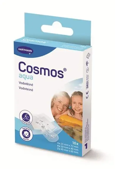 Cosmos Do vody náplast na rány 3 velikosti 10 ks