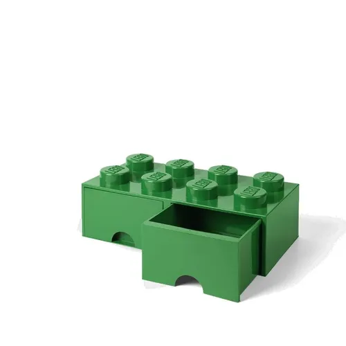 LEGO úložný box 8 s šuplíkmi - tmavo zelená