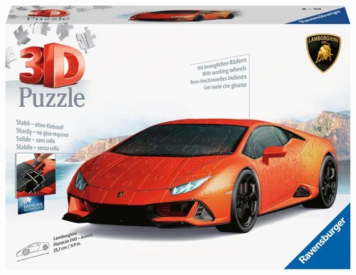 Ravensburger Lamborghini Huracán Evo oranžové 3D Puzzle 108 dílků