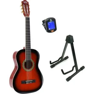 LaPaz 002 SB guitare classique format 3/4 sunburst + stand + accordeur