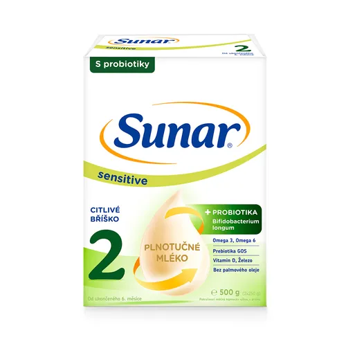 Sunar Sensitive 2, následné dojčenské mlieko 500 g