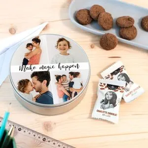 smartphoto Runde Keksdose mit Generous Keksen für den Lehrer oder Betreuer