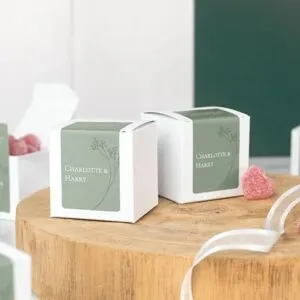 smartphoto Weisse rechteckige Partyboxen Aufkleber - 24 Stk. zur Hochzeit