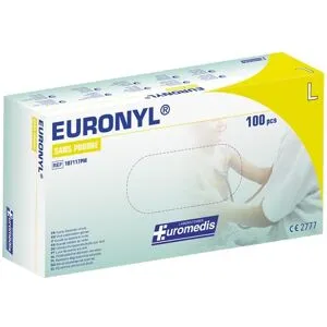 Euromedis Euronyl Gants d'Examen Vinyle Non Poudrés Larges Boite 100 Pièces
