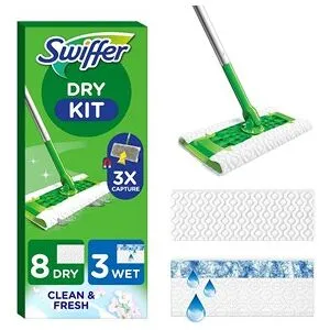 Swiffer Dry Kit - Handle + Refillers 8 pcs + 3 Wet pcs